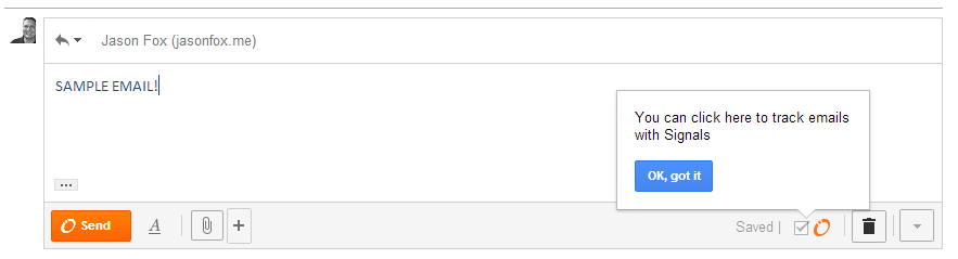 Signals Sample Email Tracking