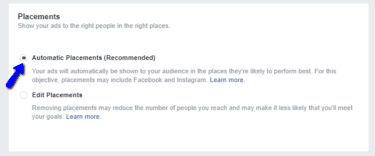 Facebook Ad Placement