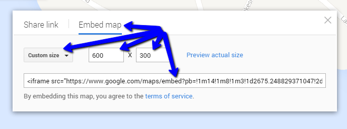 Google Maps Embed Code Customization