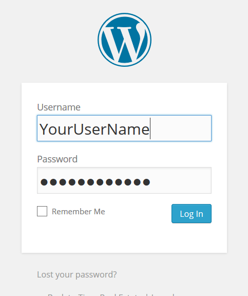 WordPress Login Screen