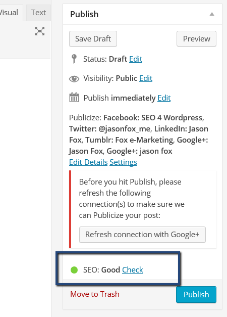 WordPress SEO Green Light