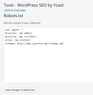 WordPress SEO Tools Robots.txt
