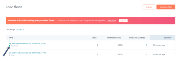 published lead flows