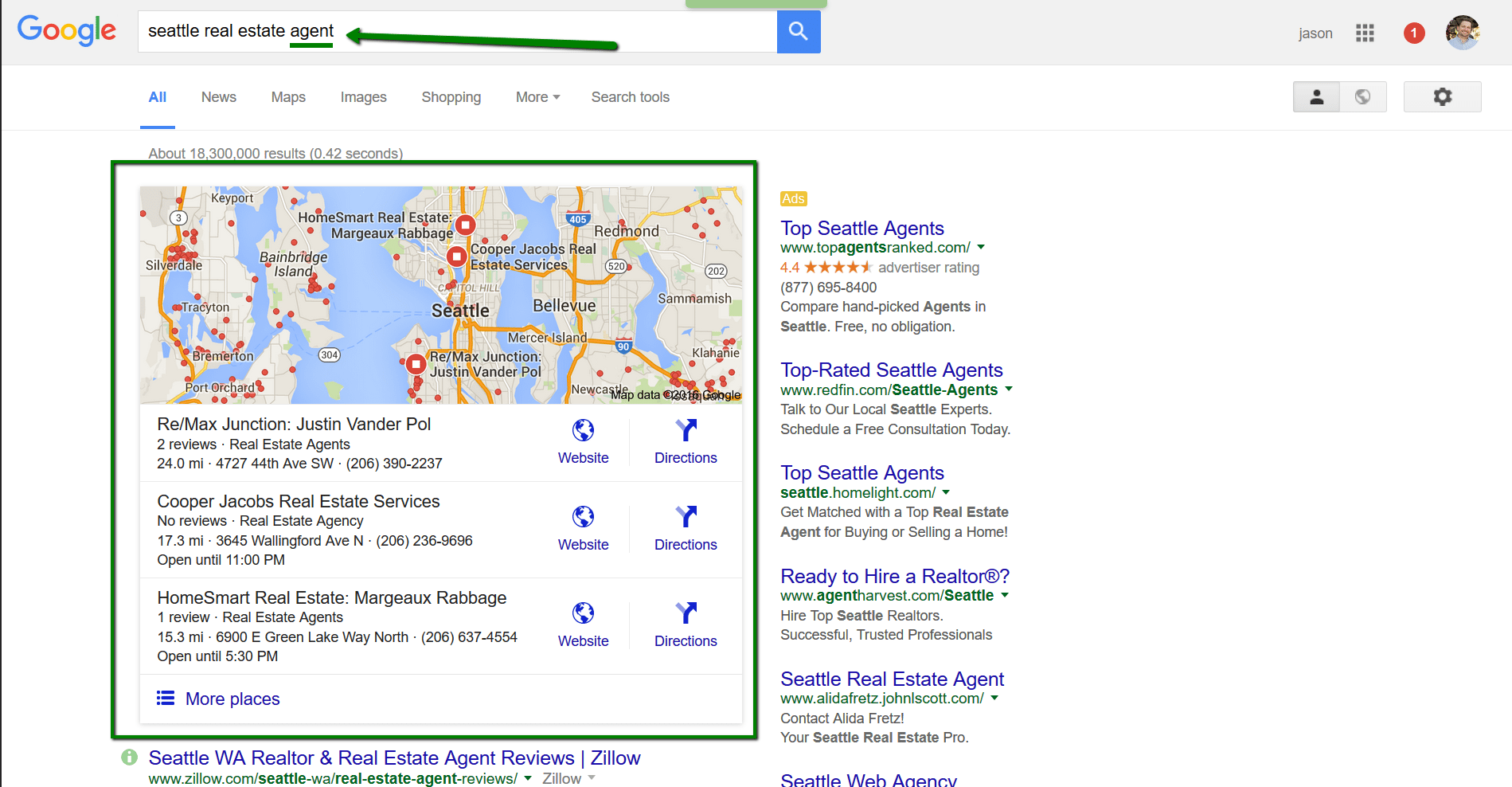 Google my business map pack