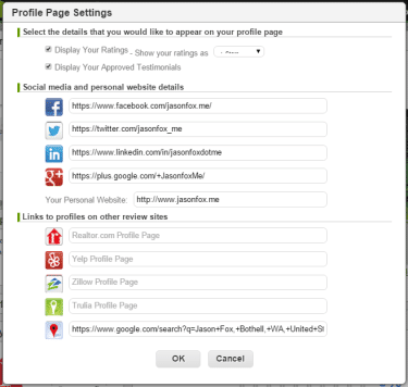 Edit Profile Settings