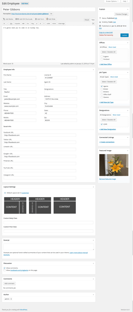 Impress agents profile builder