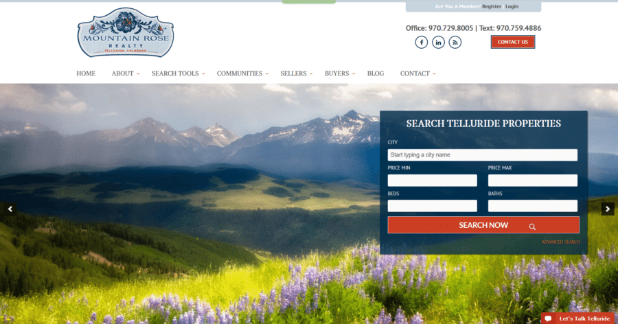 telluride CO custom real estate website