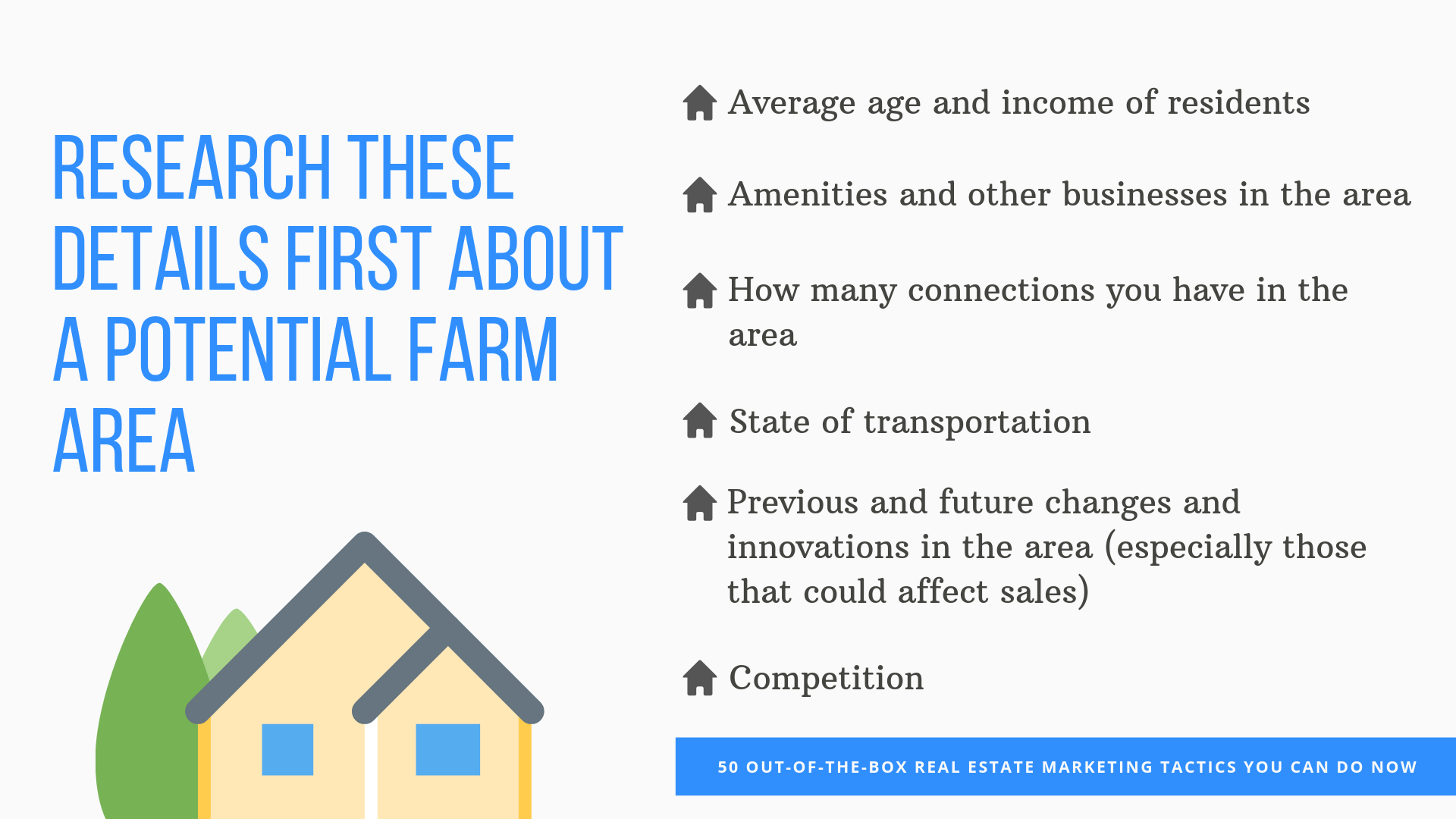 RESEARCH THESE DETAILS FIRST ABOUT A POTENTIAL FARM AREA