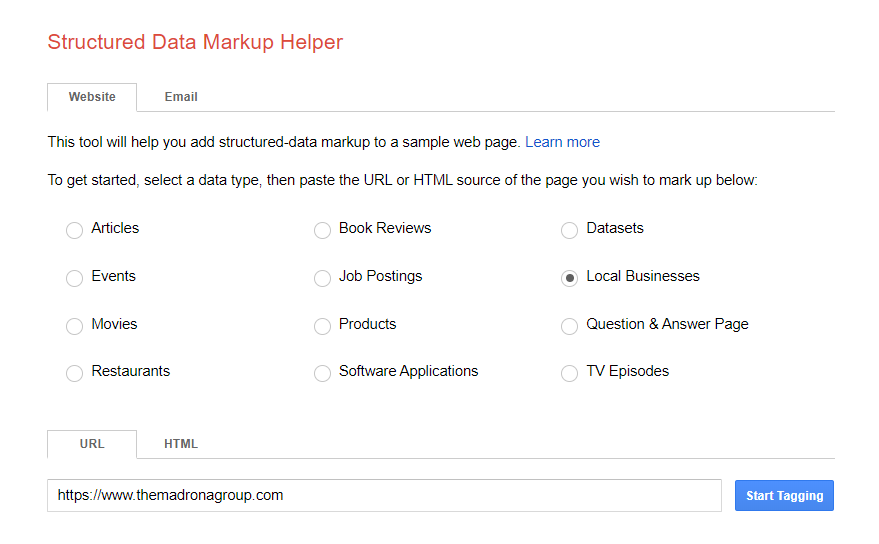 Structured Data Markup Helper