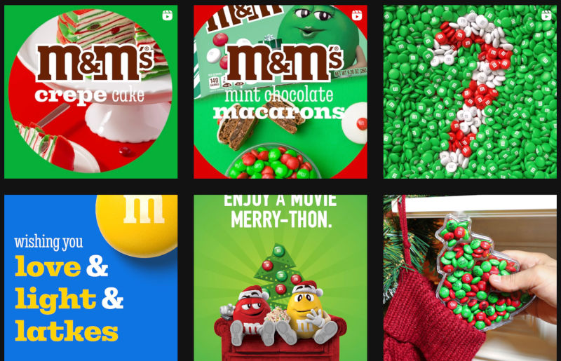 M&M Instagram Christmas posts