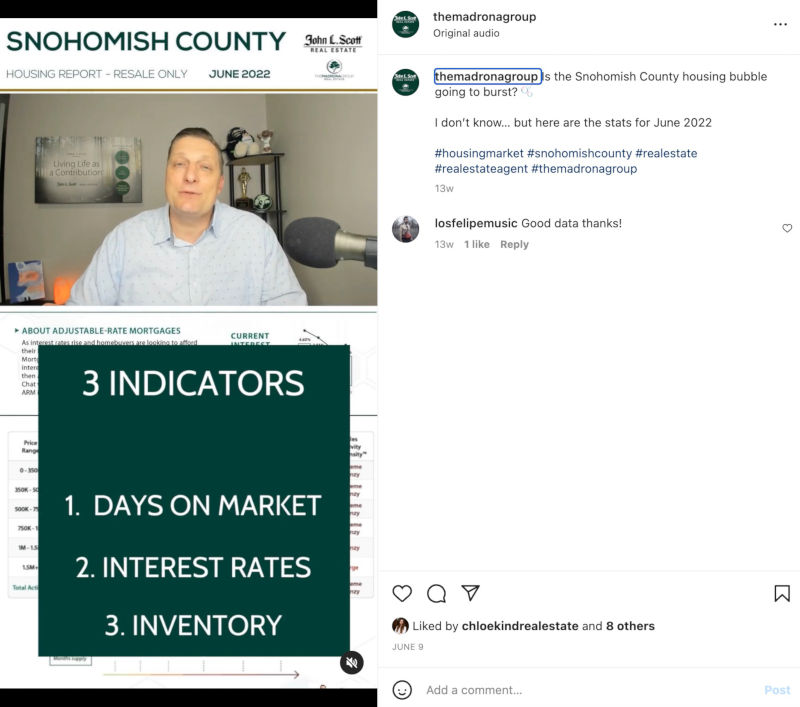 Instagram Reel of Jason Fox talking about the housing market