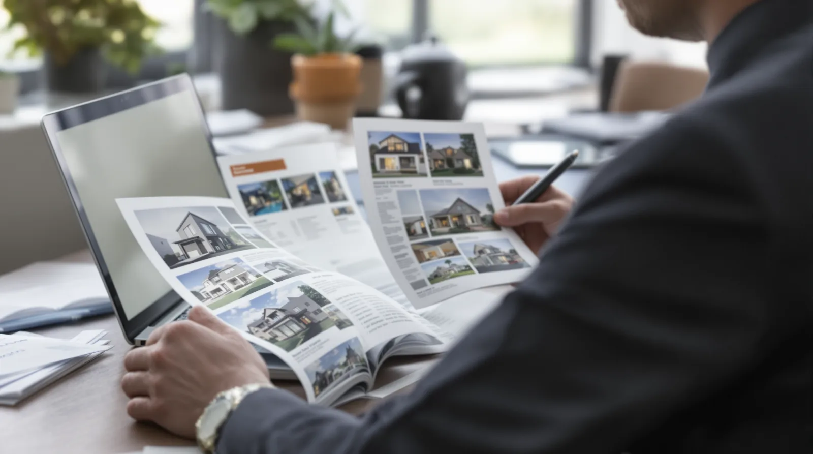 Male real estate agent planning a social media home tour